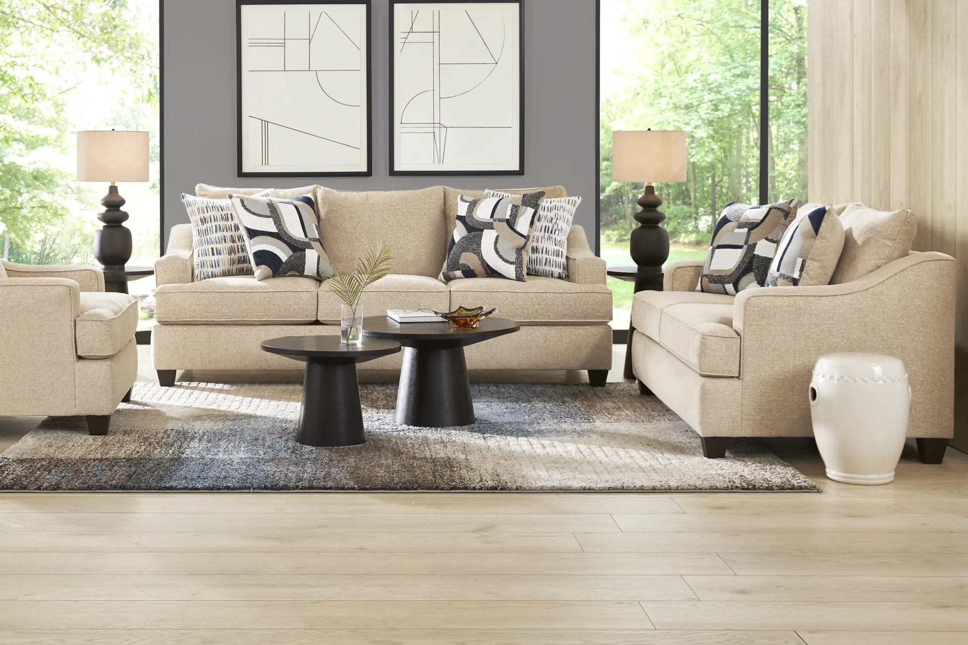Riley Beige 2 Pc Living Room