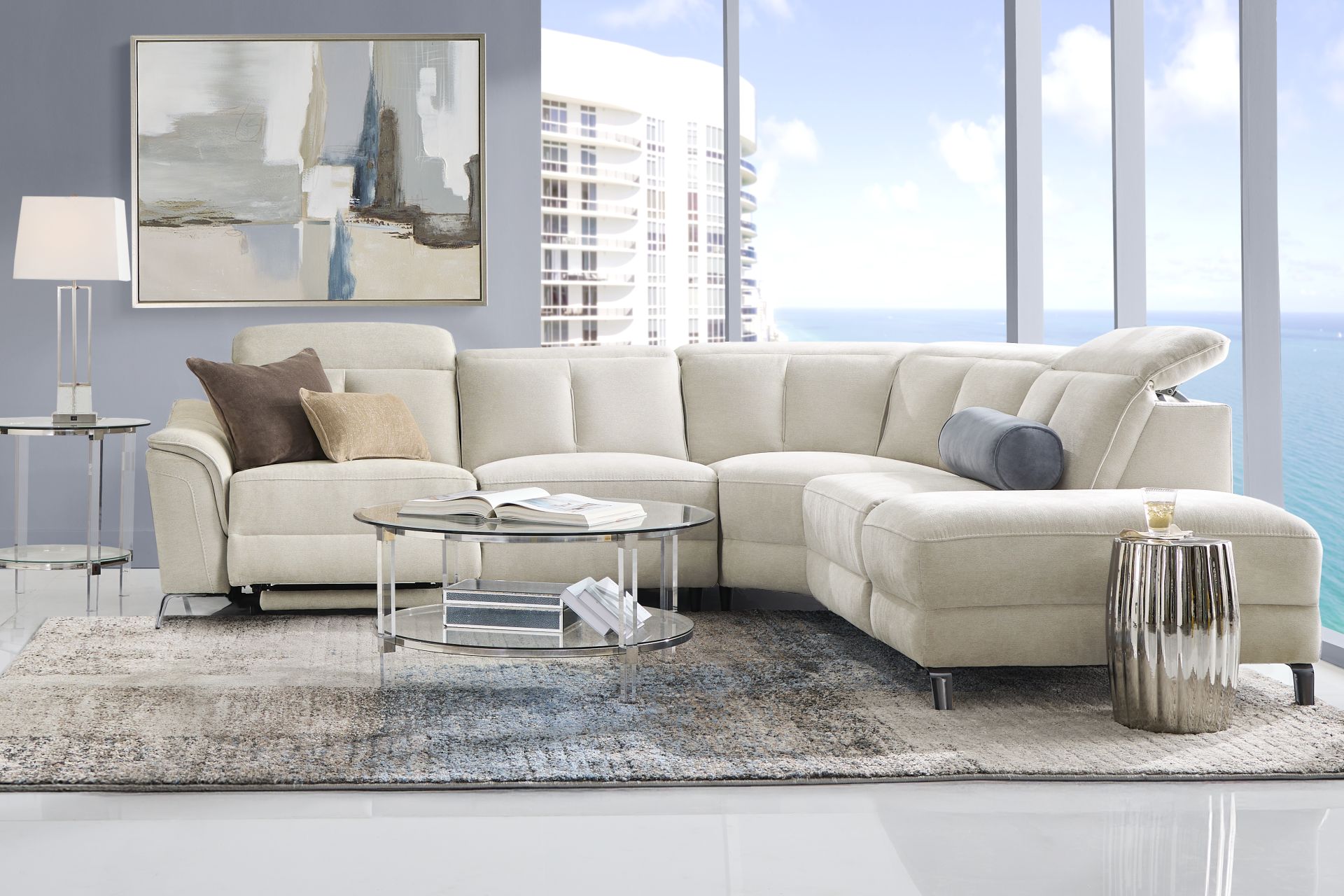 Cavani Gray 5 Pc Dual Power Reclining Sectional - Image 2