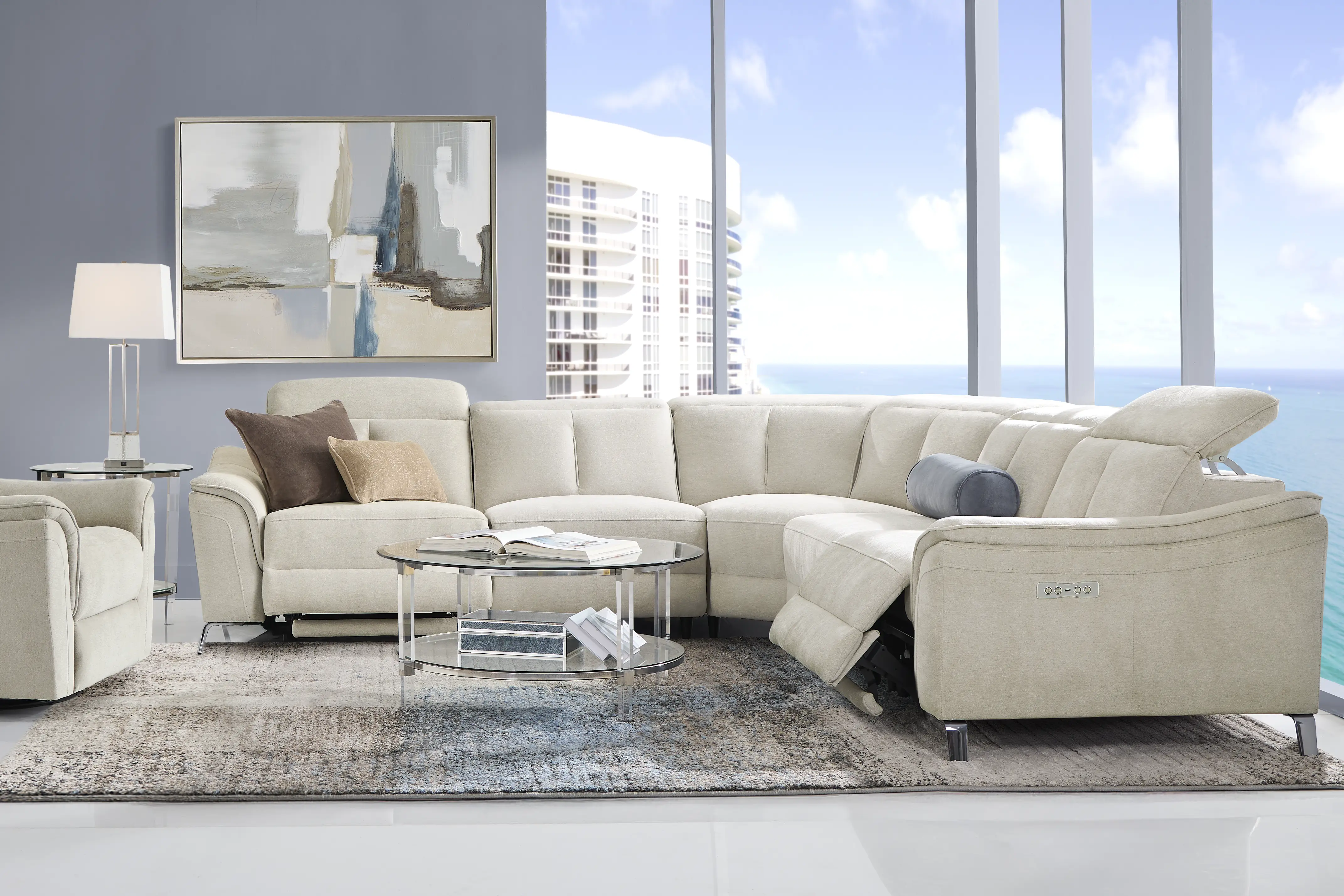 Cavani Gray 5 Pc Dual Power Reclining Sectional - Thumbnail - Image 2