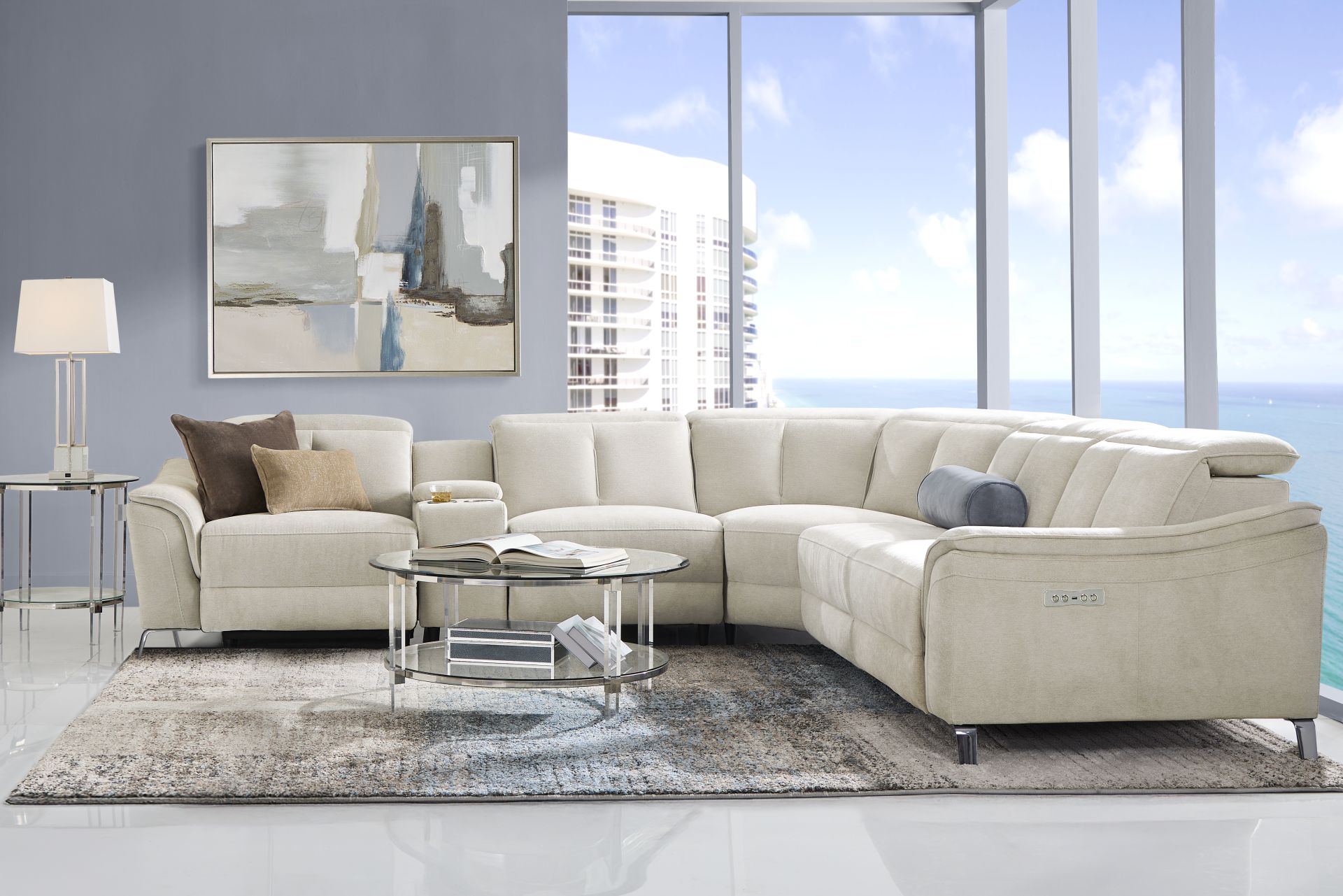 Cavani Gray 6 Pc Dual Power Reclining Sectional - Image 2