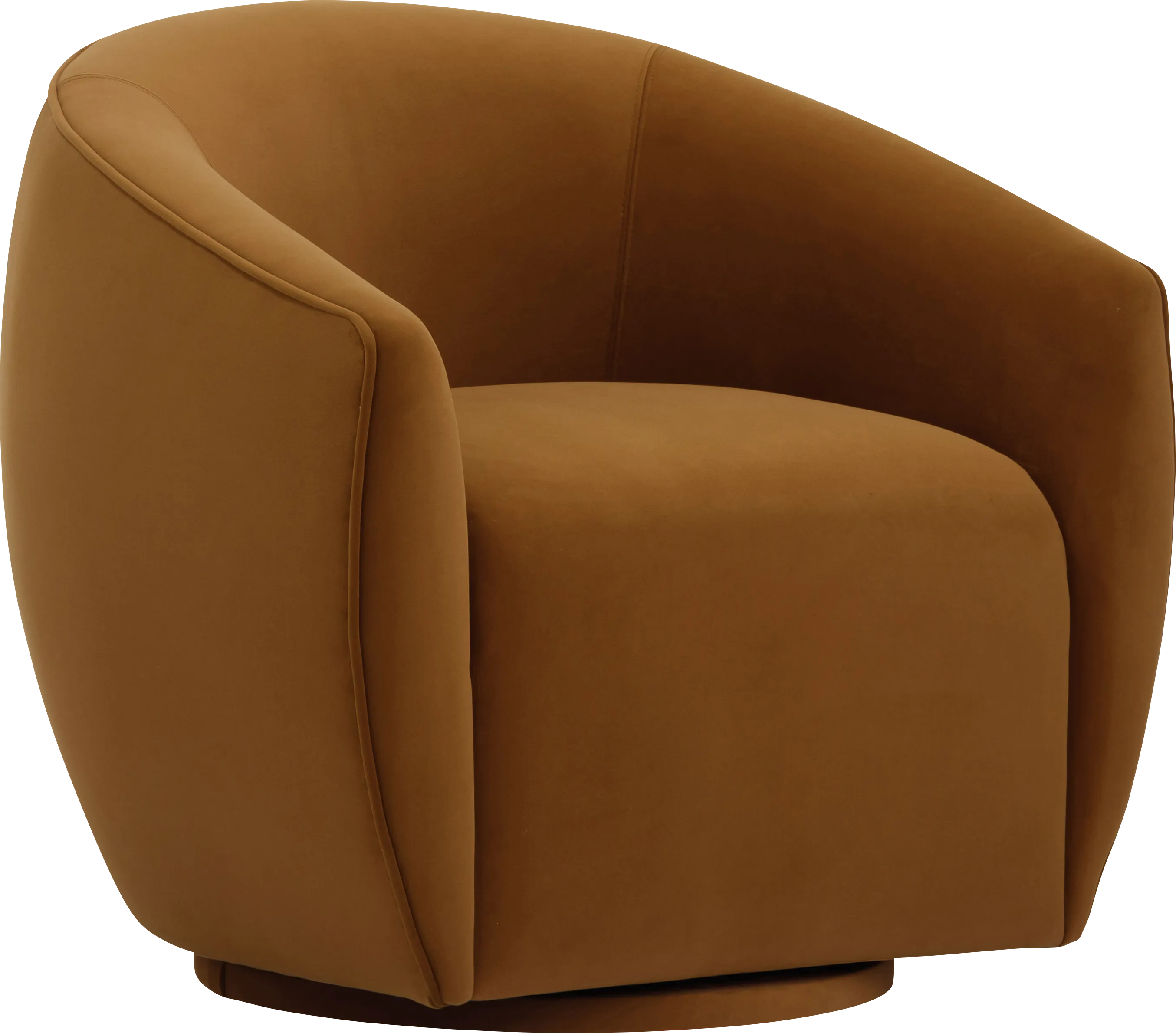 Desertpeak Cognac Swivel Accent Chair - Thumbnail - Image 1
