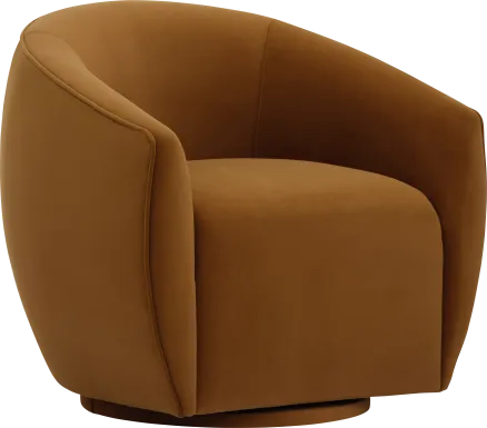 Desertpeak Cognac Swivel Accent Chair