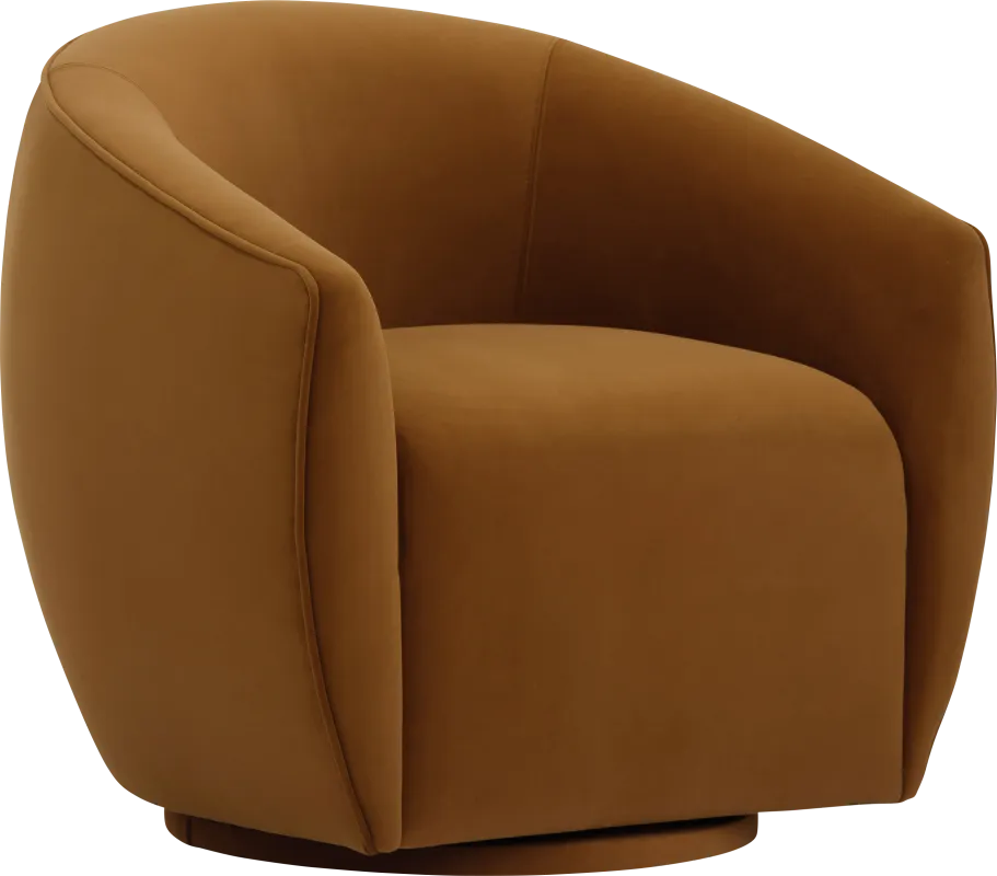Desertpeak Cognac Swivel Accent Chair
