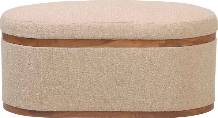 Duskywing II Ivory Storage Ottoman