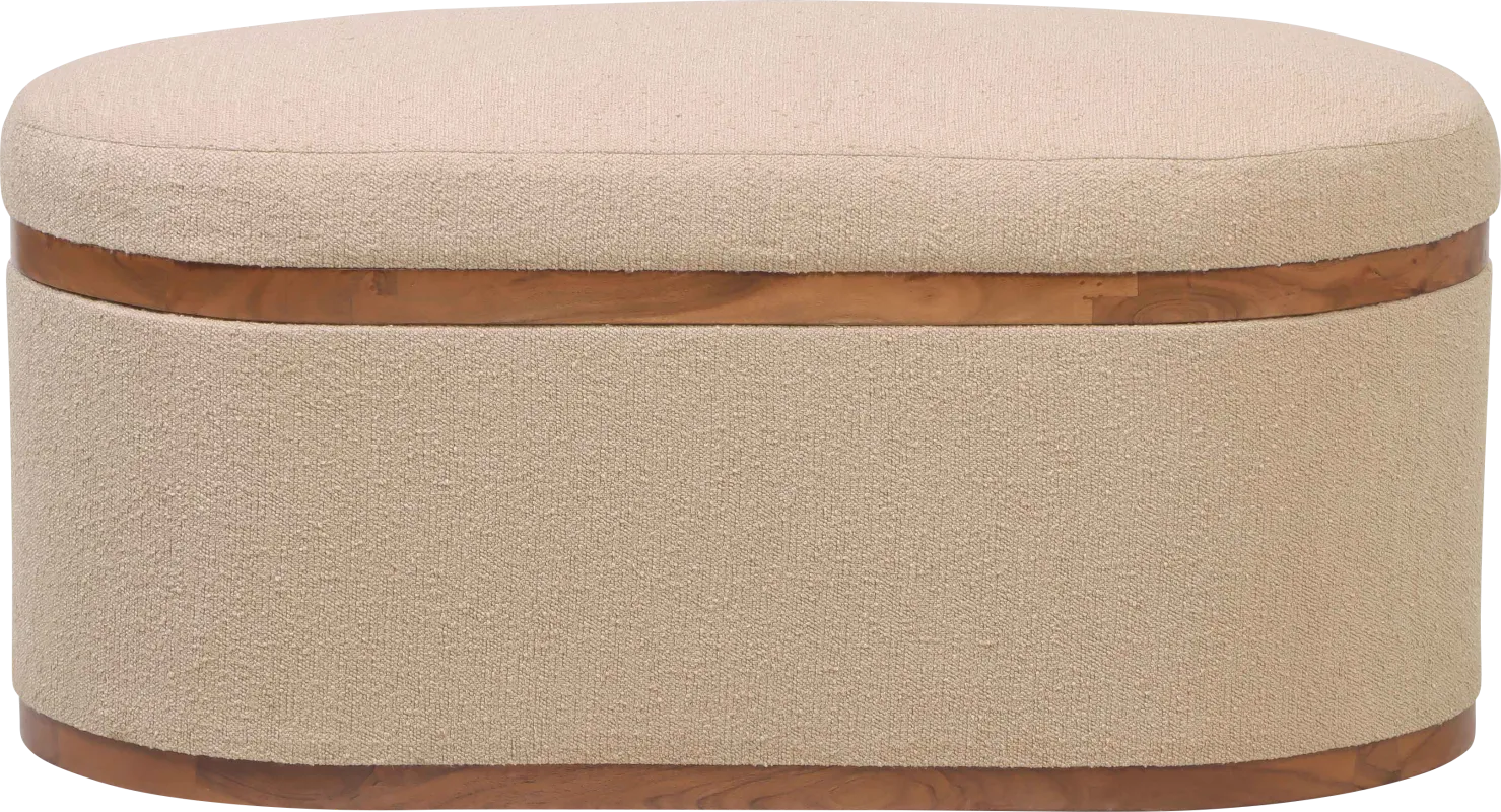 Duskywing II Ivory Storage Ottoman