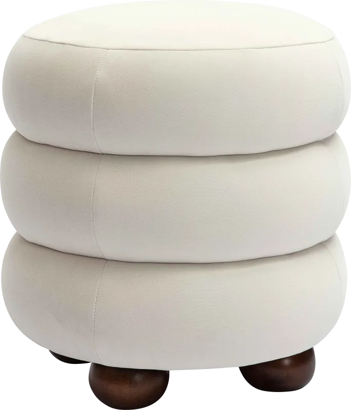 Hoytpeak Cream Ottoman