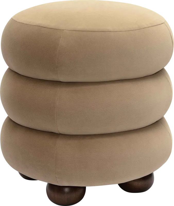 Hoytpeak Taupe Ottoman