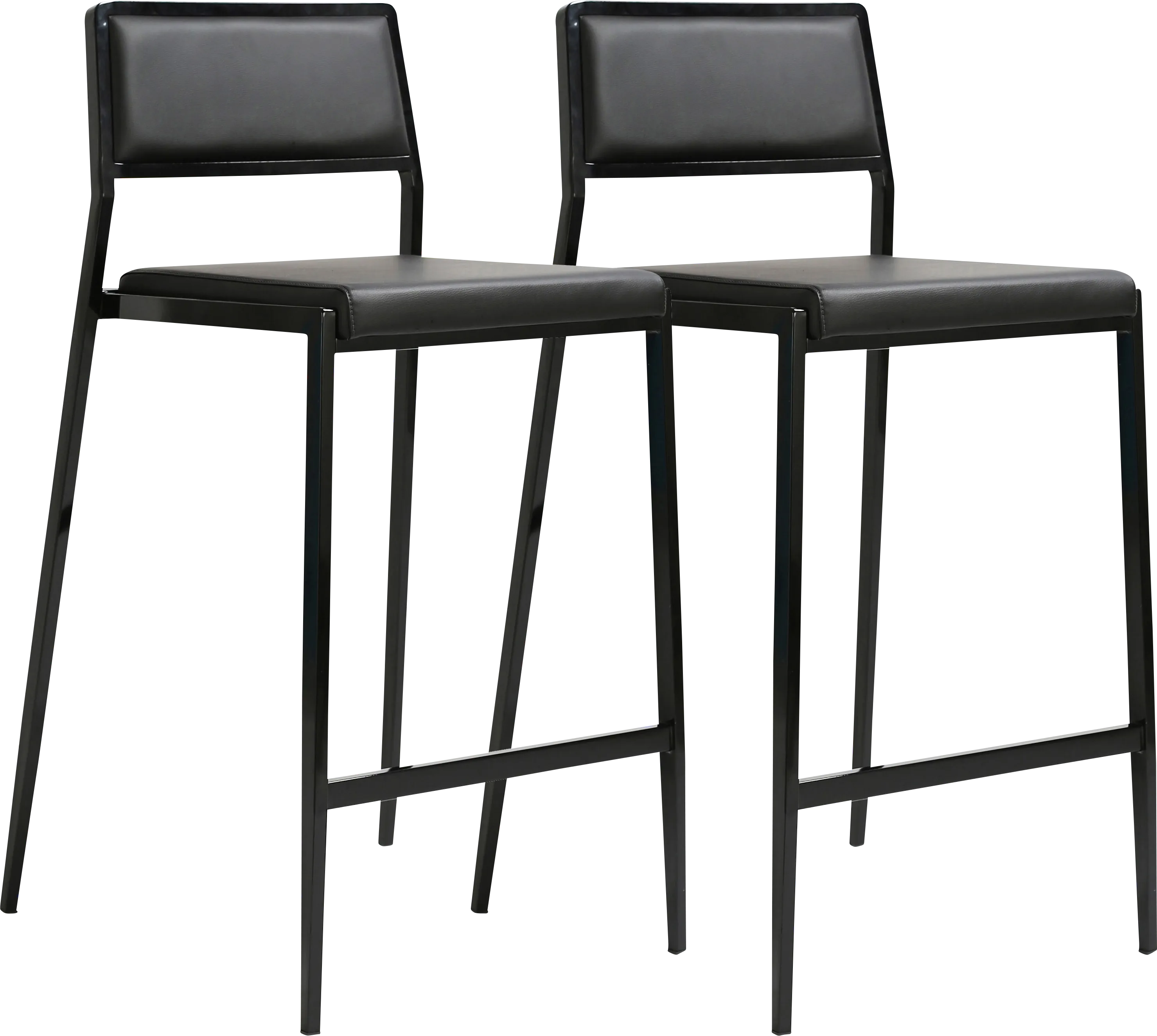 Cloudywing I Black Counter Height Stool, Set of 2 - Thumbnail - Image 1