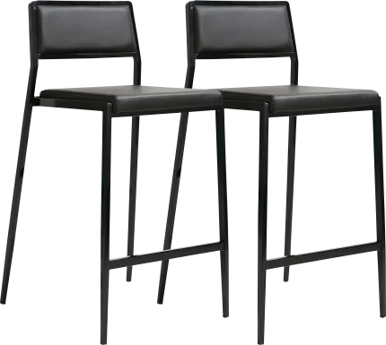 Cloudywing I Black Counter Height Stool, Set of 2