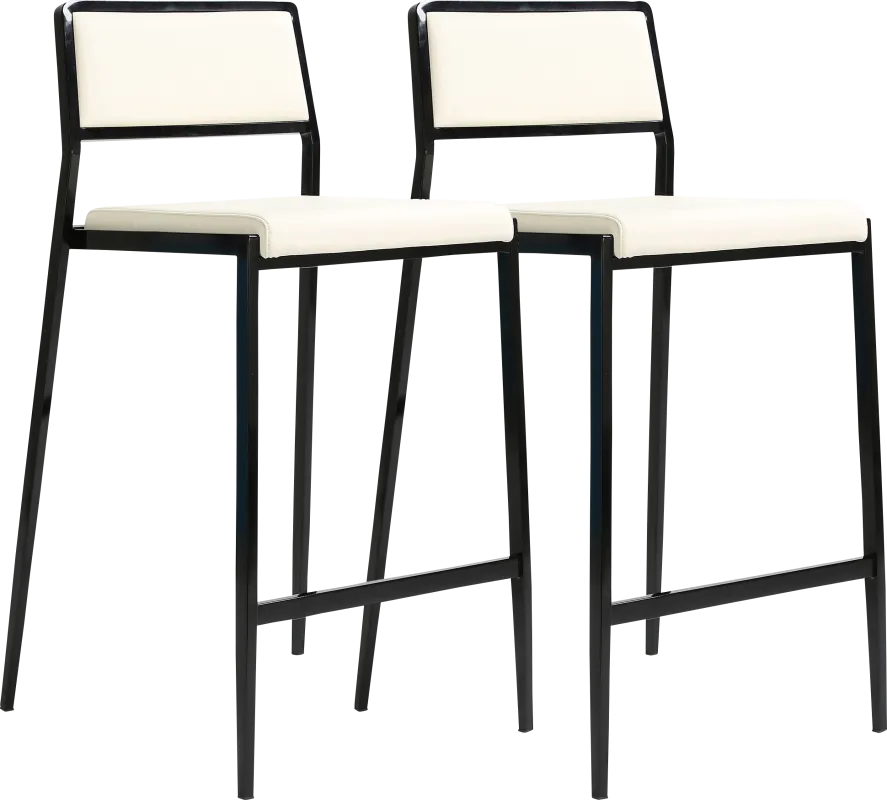 Cloudywing I Cream Counter Height Stool, Set of 2