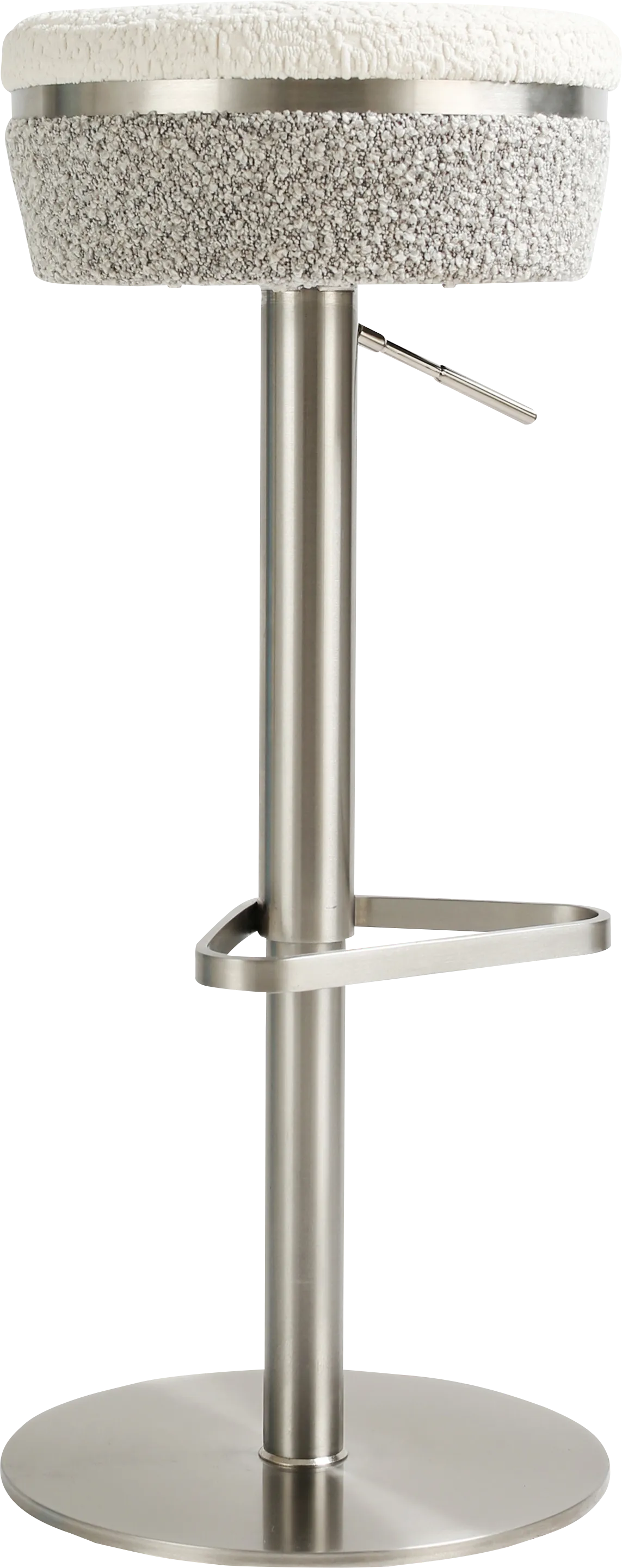 Abiaka II White and Gray Adjustable Stool