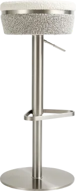 Abiaka II White and Gray Adjustable Stool