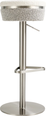 Abiaka II White and Gray Adjustable Stool