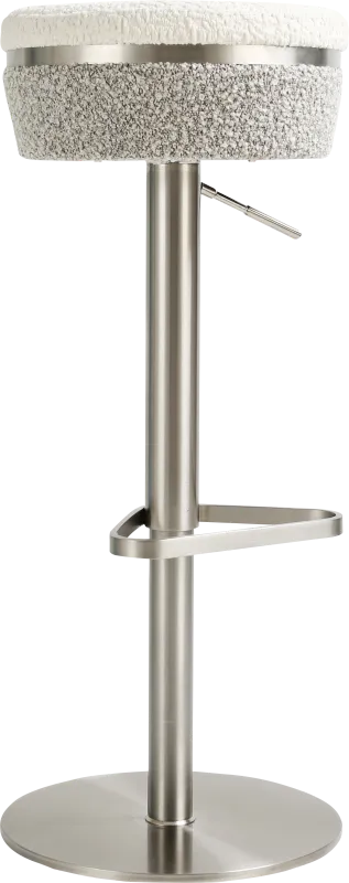 Abiaka II White and Gray Adjustable Stool