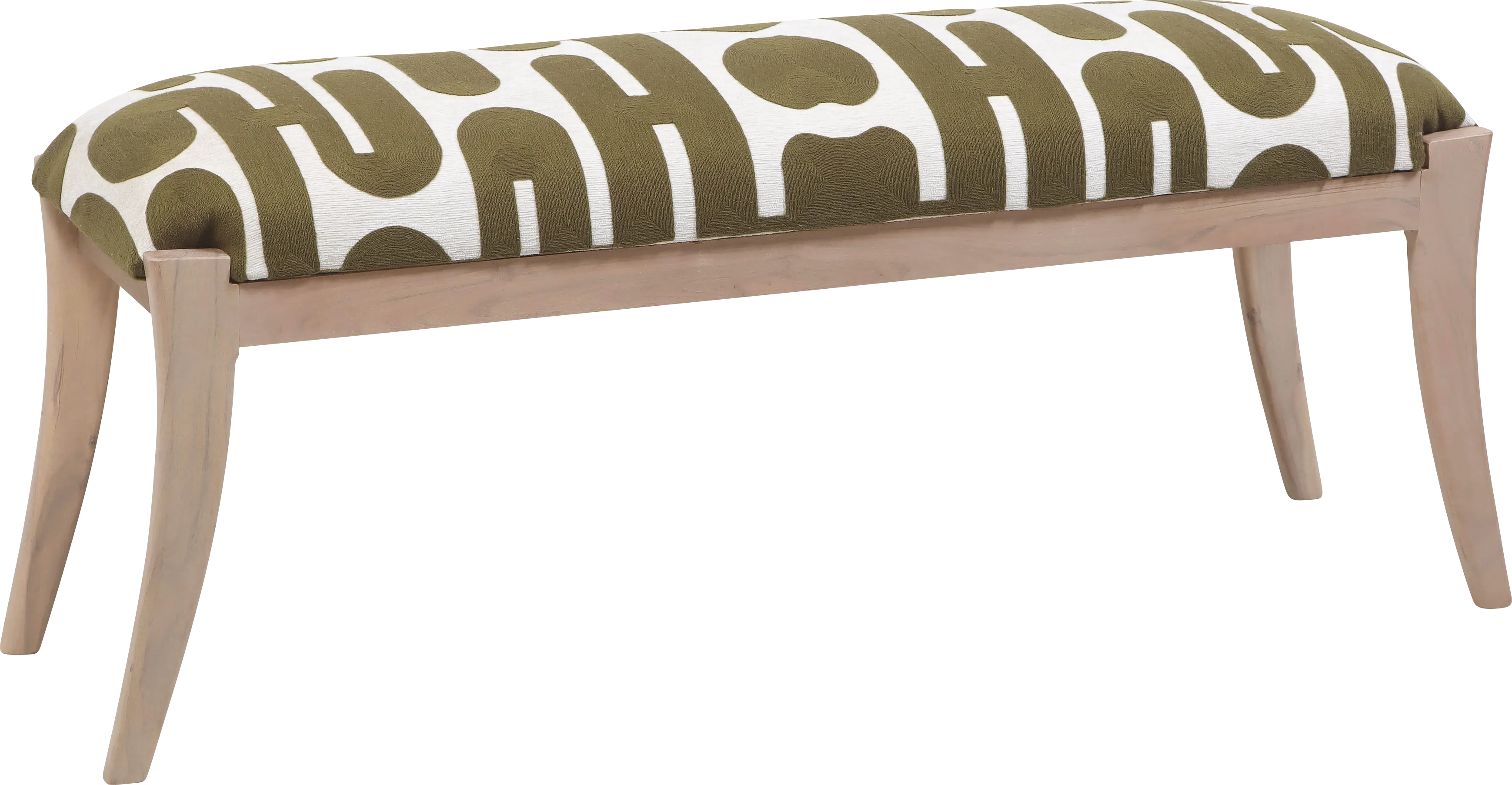 Tobiano Green and White Accent Bench - Thumbnail - Image 1