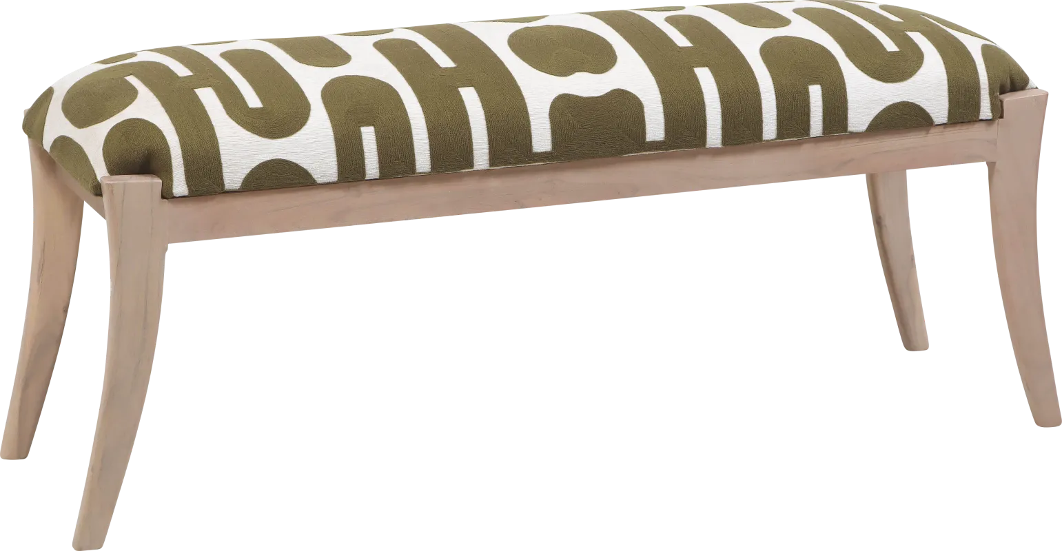 Tobiano Green and White Accent Bench
