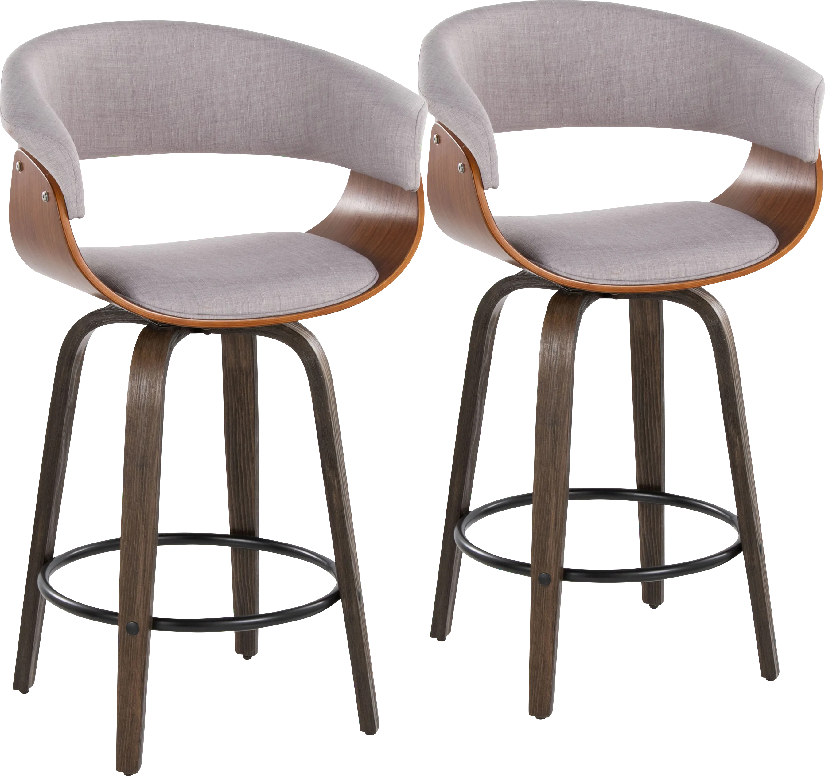 Uandi I Stone Swivel Counter Height Stool, Set of 2 - Thumbnail - Image 1