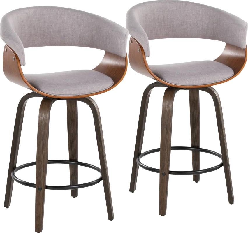 Uandi I Stone Swivel Counter Height Stool, Set of 2