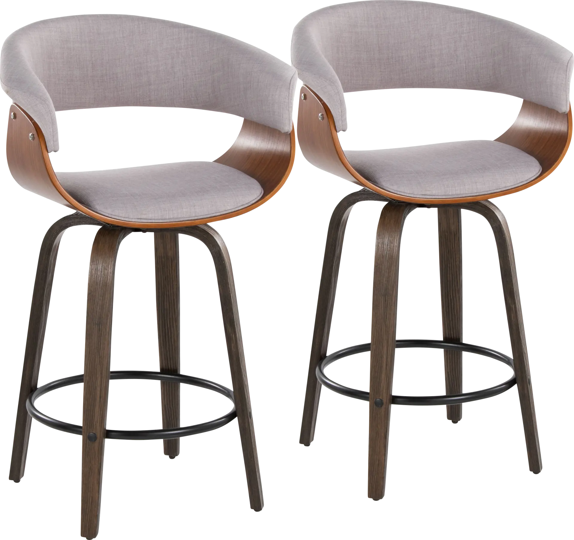 Uandi I Stone Swivel Counter Height Stool, Set of 2