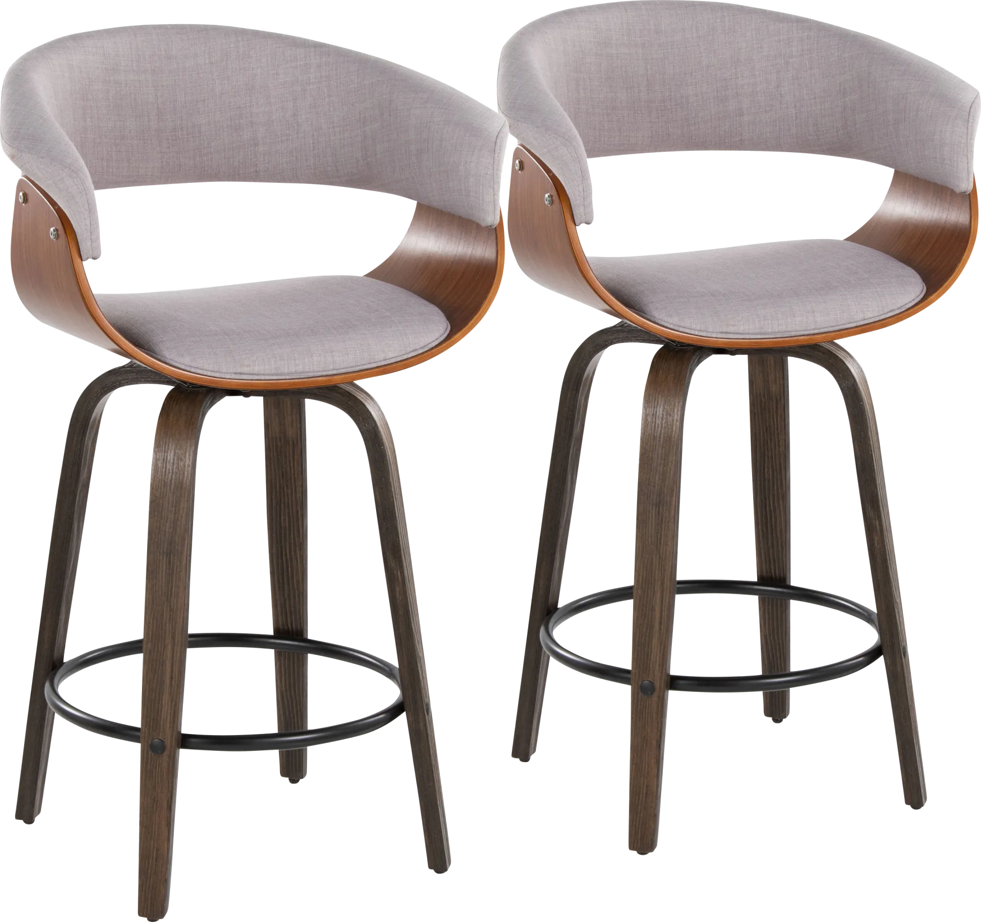 Uandi I Stone Swivel Counter Height Stool, Set of 2 - Image 1
