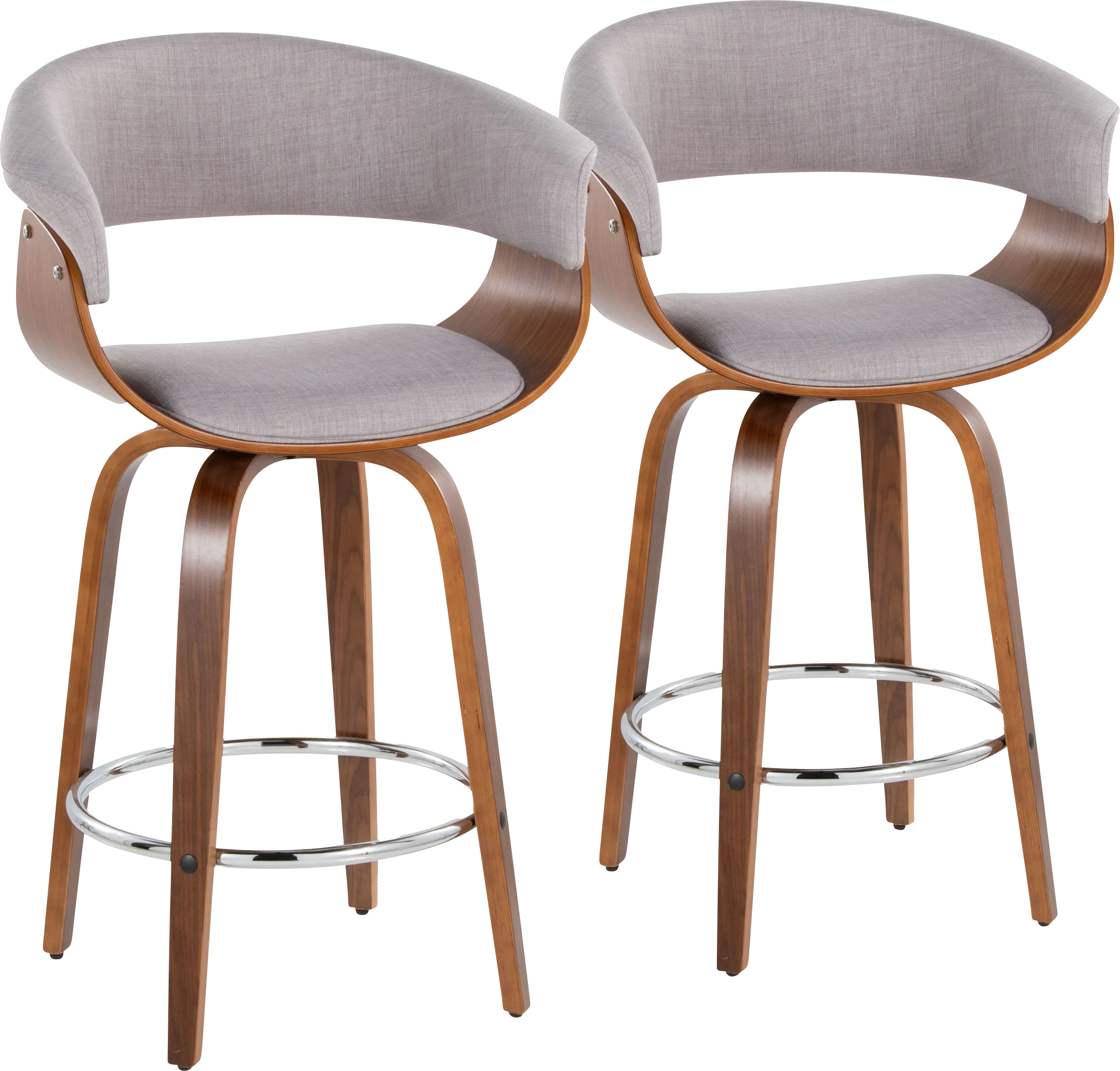 Uandi II Stone Swivel Counter Height Stool, Set of 2 - Thumbnail - Image 1