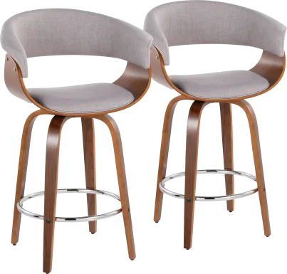 Uandi II Stone Swivel Counter Height Stool, Set of 2