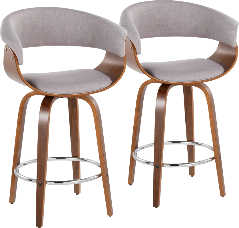 Uandi II Stone Swivel Counter Height Stool, Set of 2