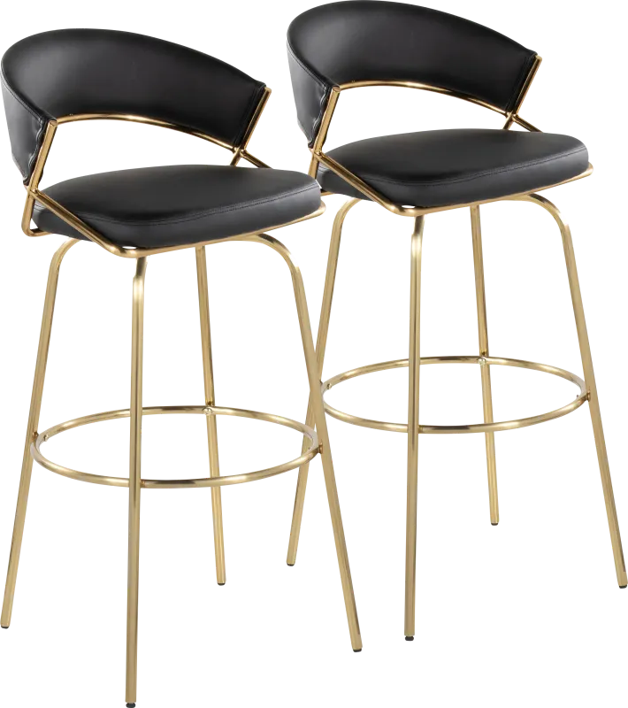 Harborson Black Barstool, Set of 2