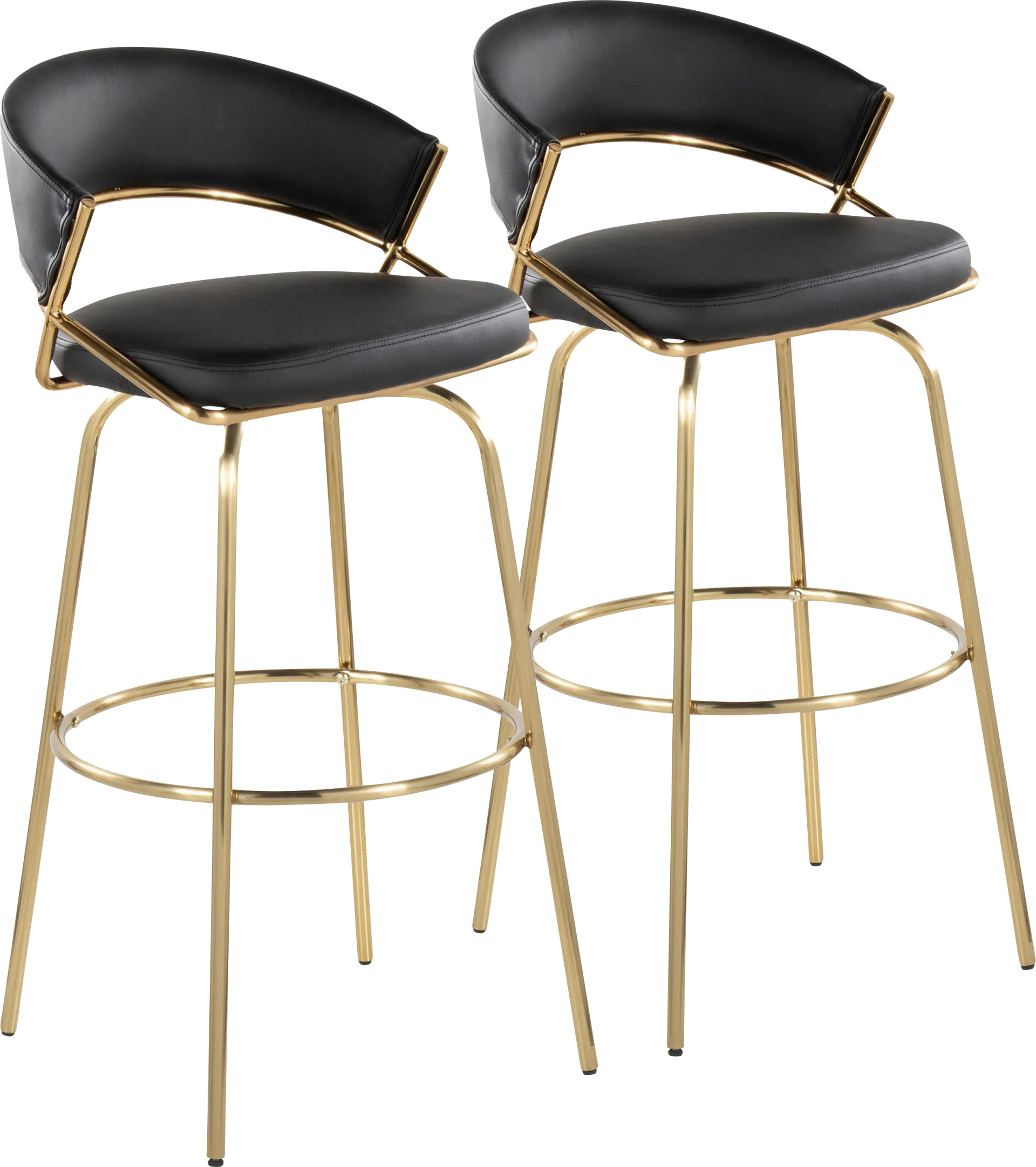 Harborson Black Barstool, Set of 2 - Image 1