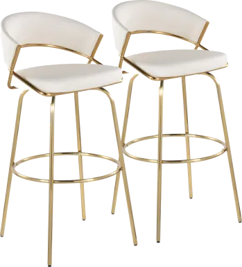 Harborson White Barstool, Set of 2