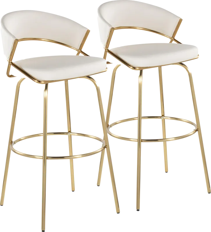 Harborson White Barstool, Set of 2