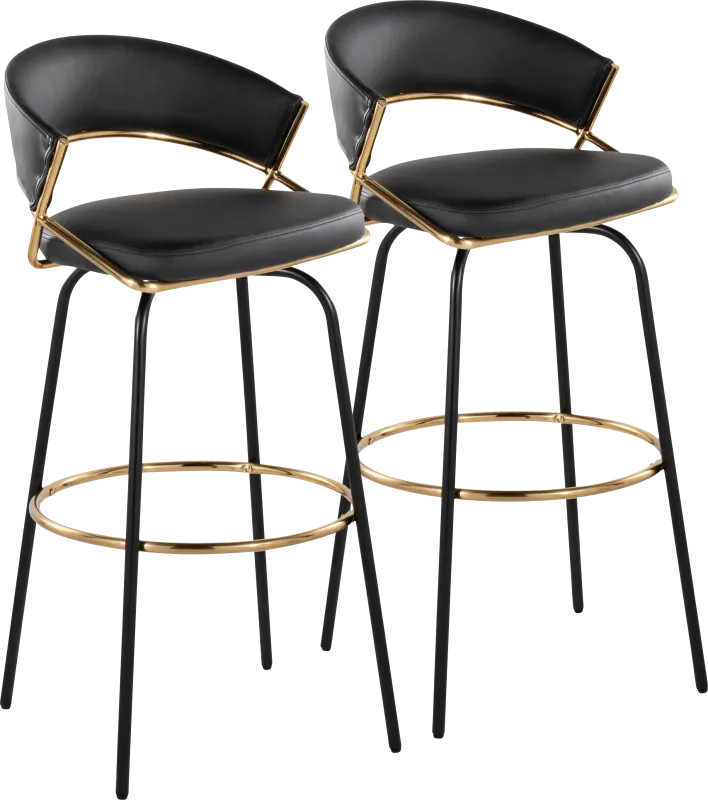 Harborson III Black Barstool, Set of 2