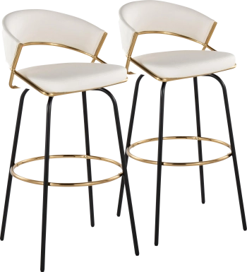 Harborson III White Barstool, Set of 2