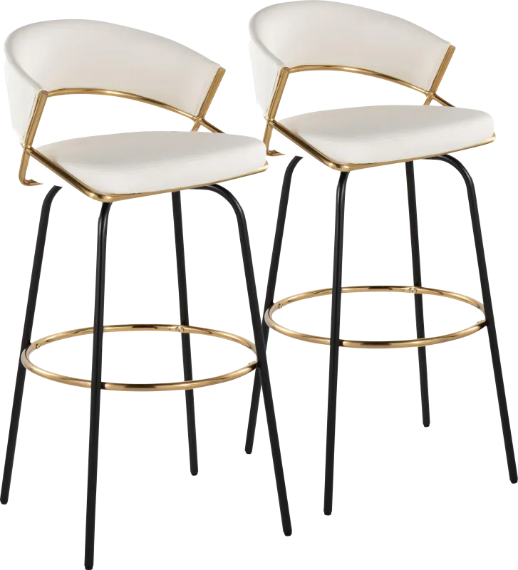 Harborson III White Barstool, Set of 2