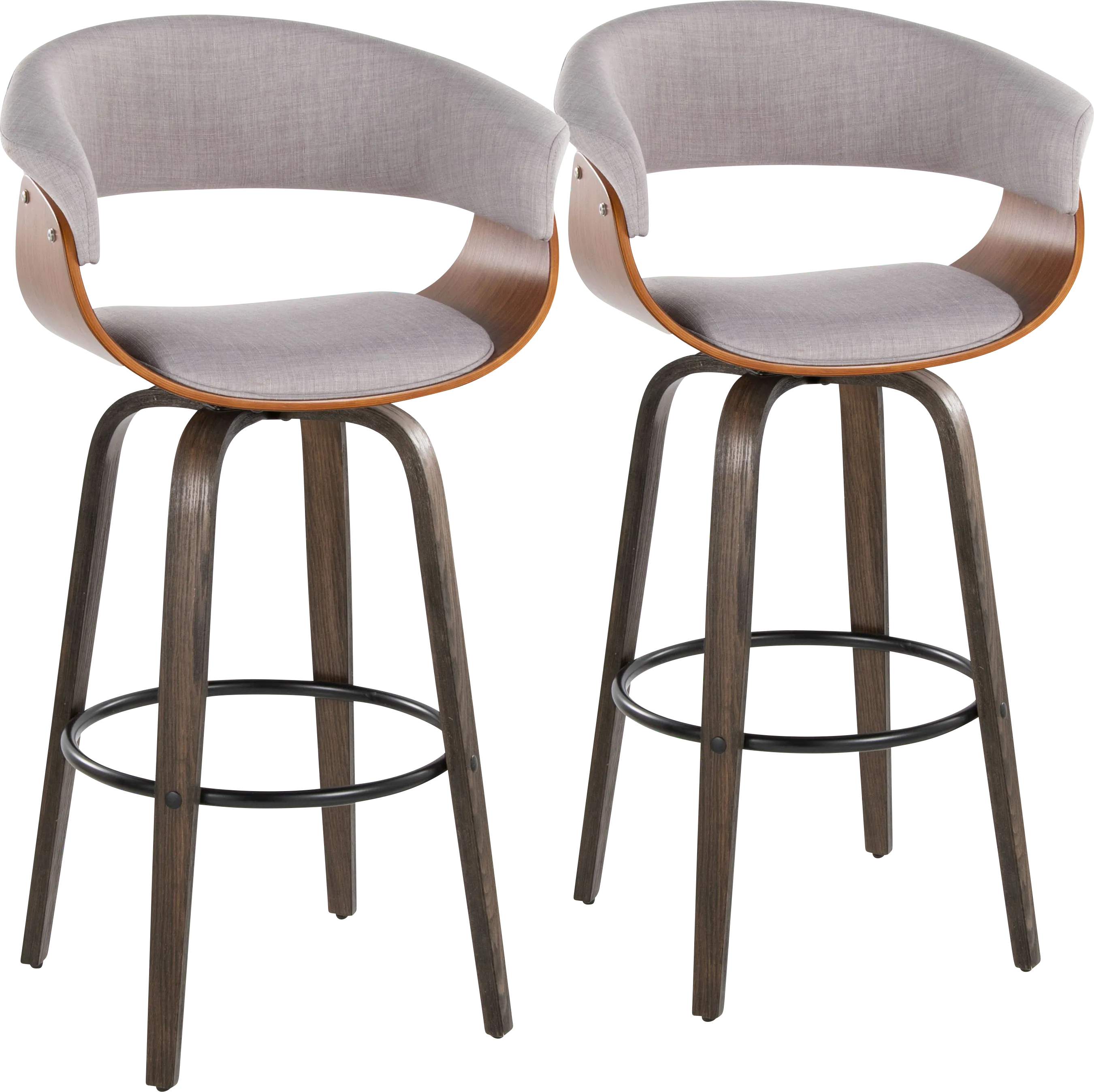 Uandi I Stone Swivel Counter Height Stool, Set of 2 - Thumbnail - Image 1