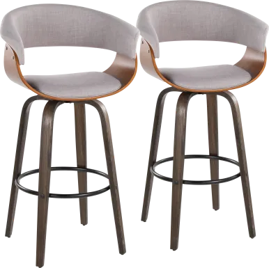 Uandi I Stone Swivel Counter Height Stool, Set of 2