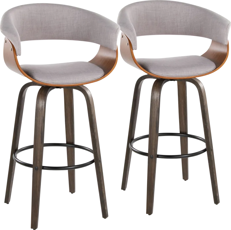 Uandi I Stone Swivel Counter Height Stool, Set of 2