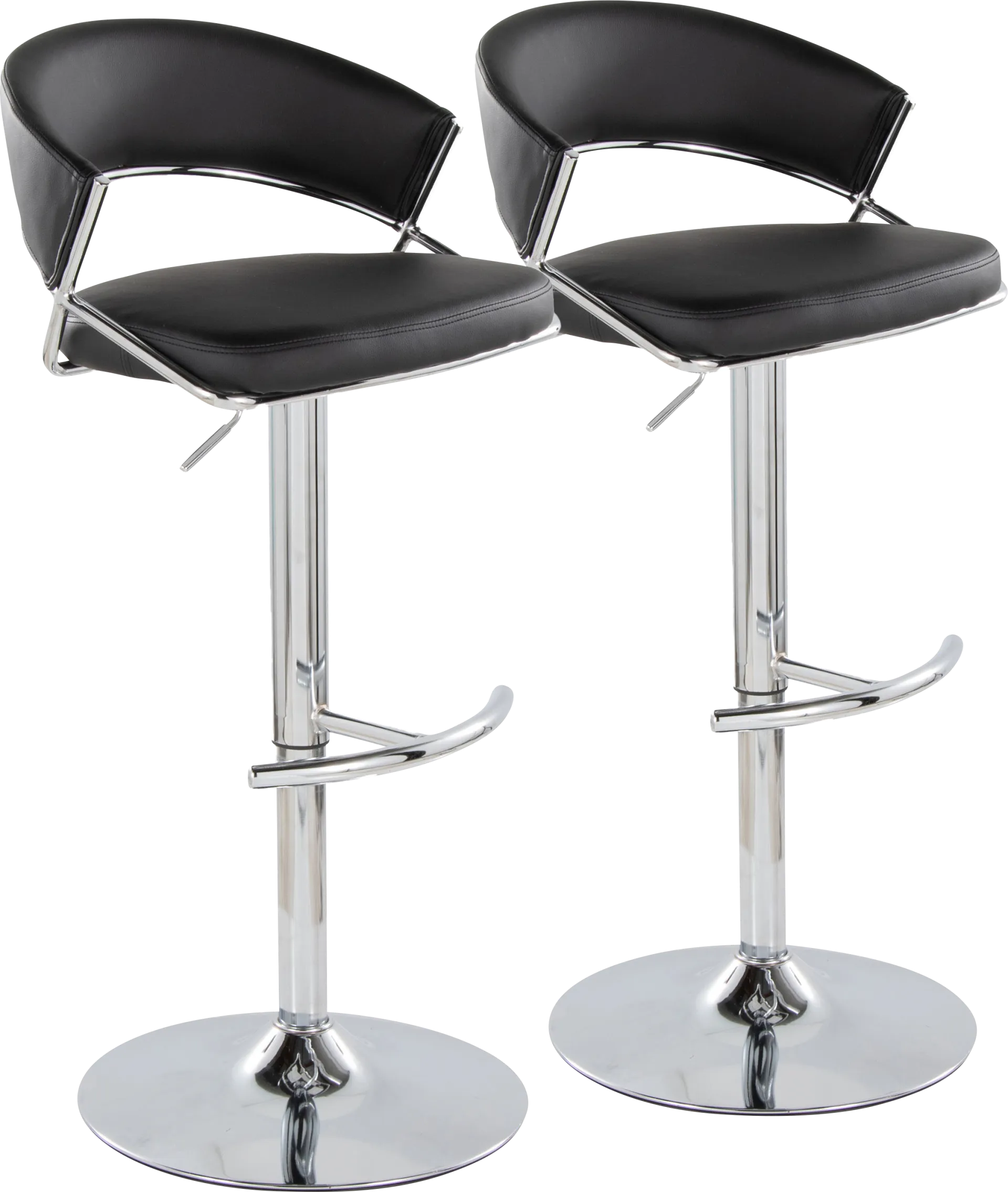 Harborson V Black Adjustable Swivel Barstool, Set of 2 - Image 1