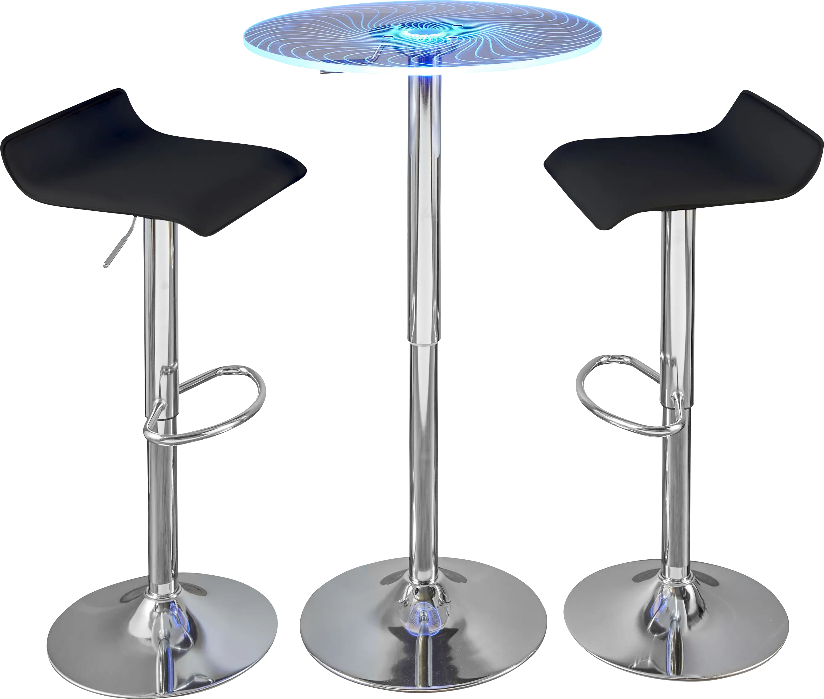 Krystl Black Adjustable 3 Pc Bar Height Dining Set - Thumbnail - Image 1