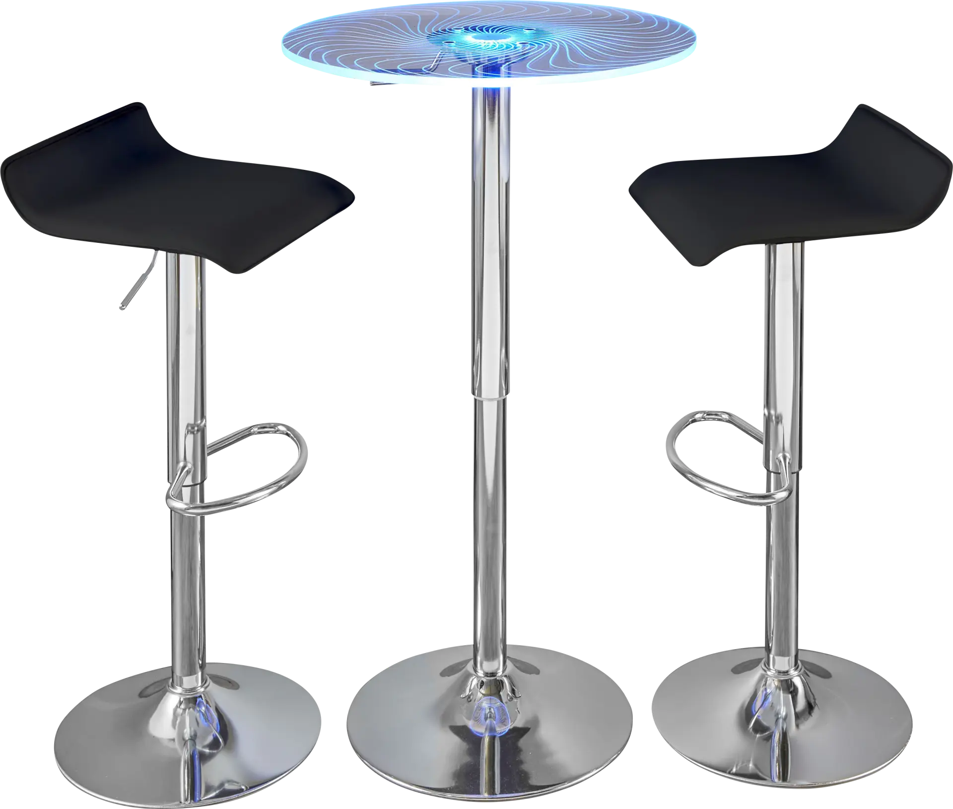 Krystl Black Adjustable 3 Pc Bar Height Dining Set