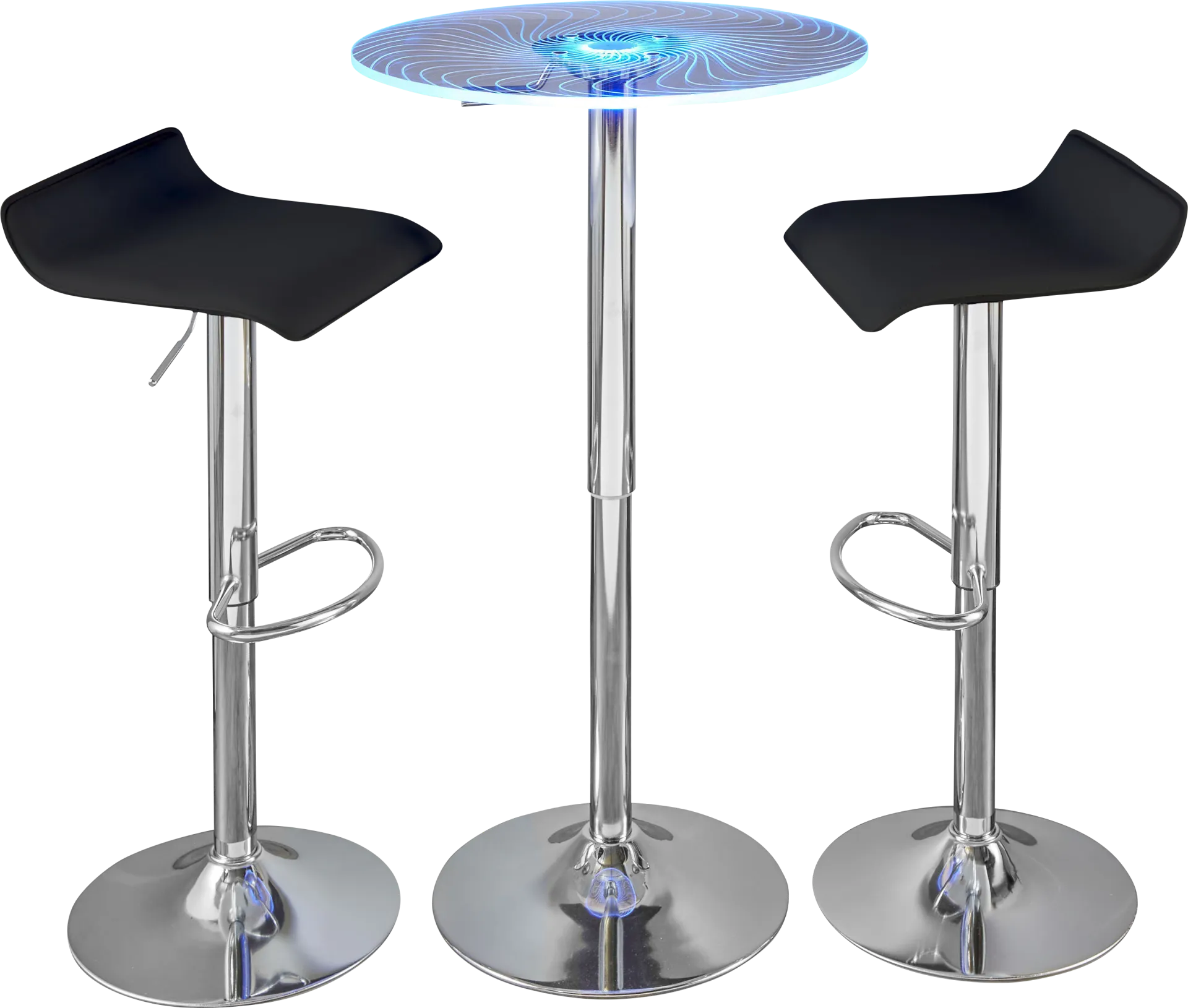 Krystl Black Adjustable 3 Pc Bar Height Dining Set - Image 1