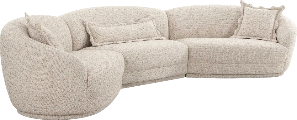 Argyll Beige 3 Pc Sectional
