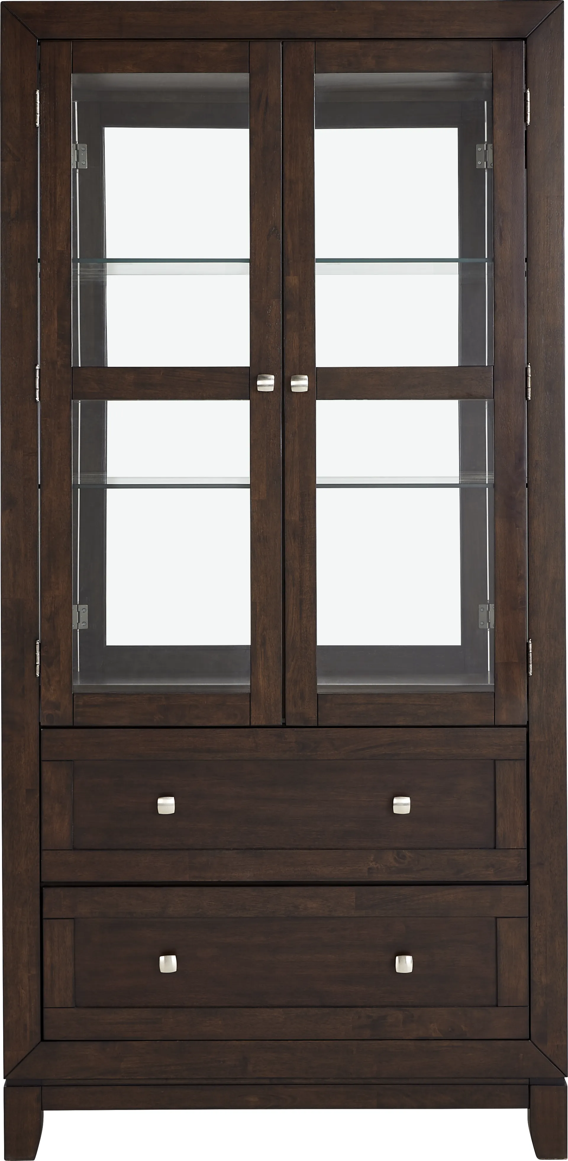 Winslow Brown Cherry Finish Curio - Image 1