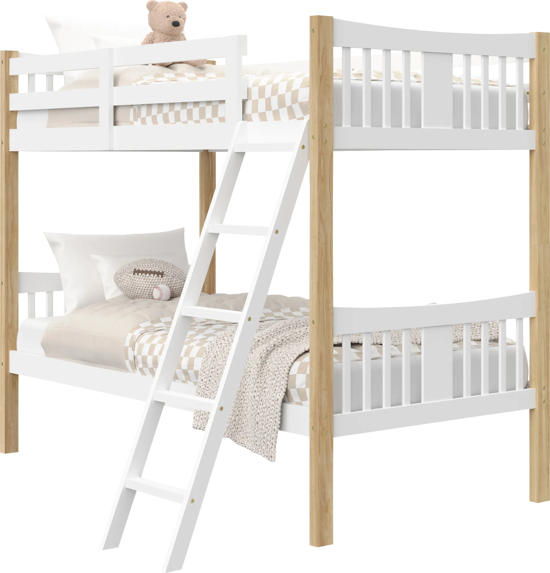 Kids Fablea White Twin/Twin Bunk Bed - Image 1