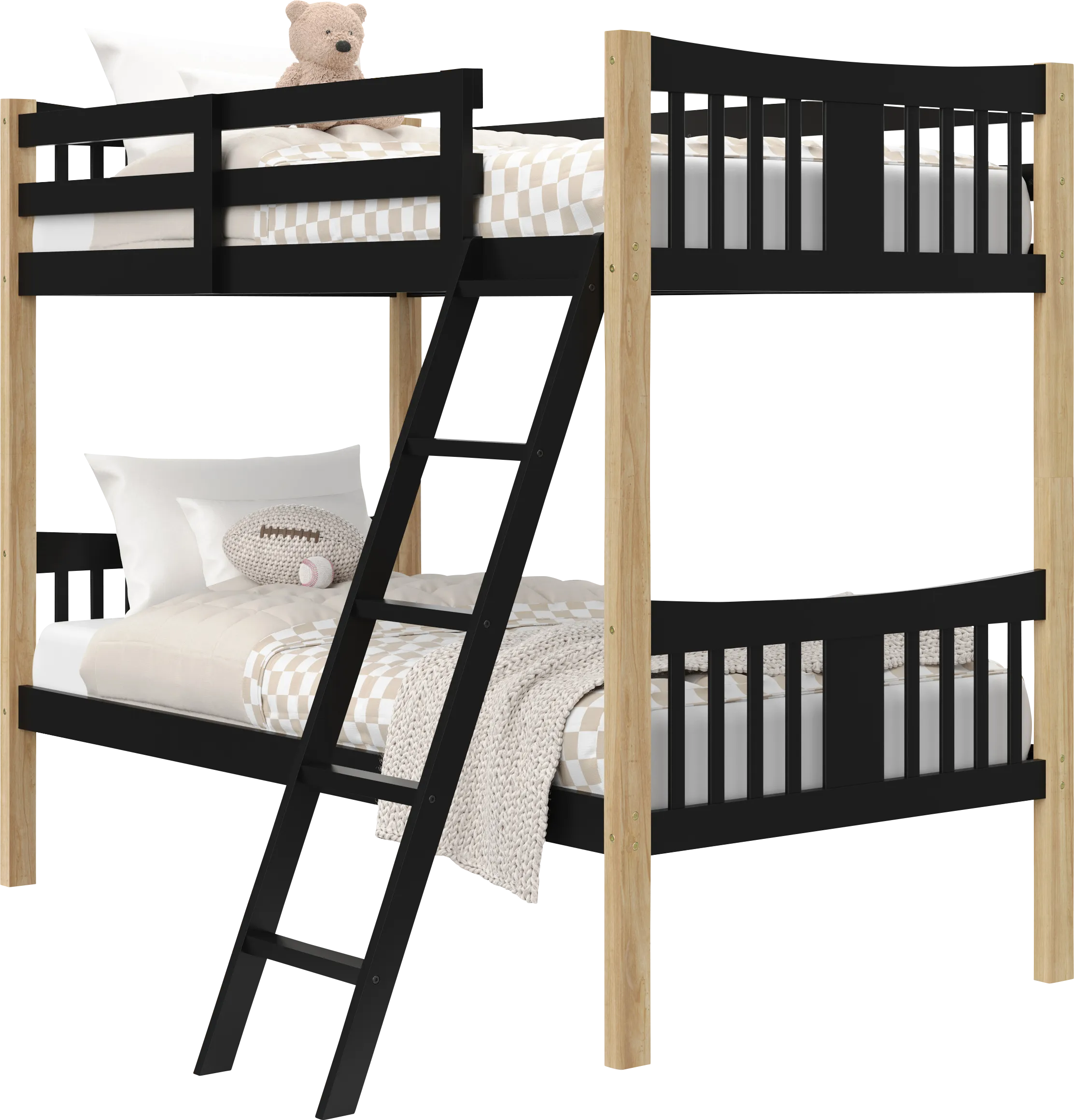 Kids Fablea Black Twin/Twin Bunk Bed - Thumbnail - Image 1