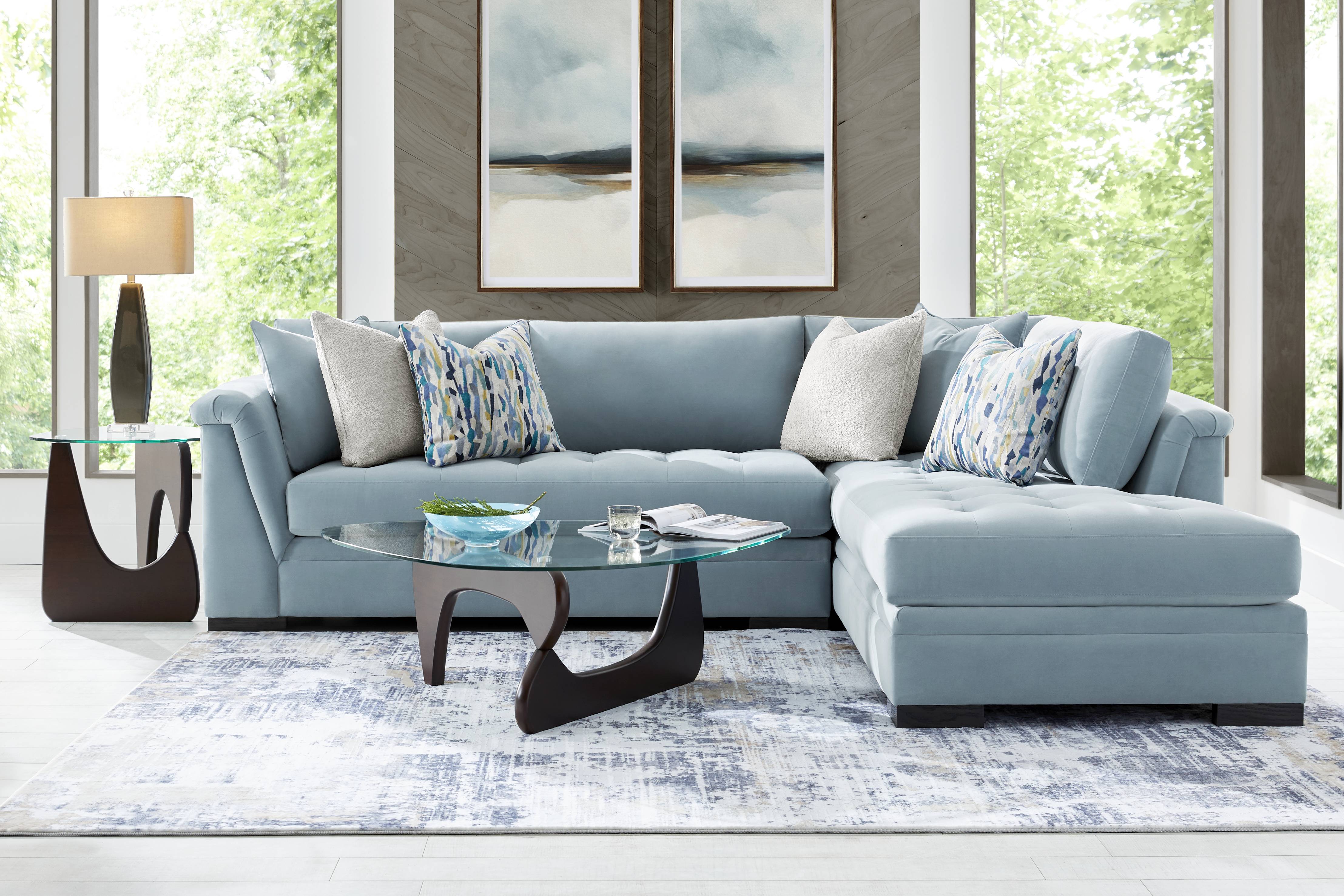 Harper Blue 2 Pc Sectional - Thumbnail - Image 2