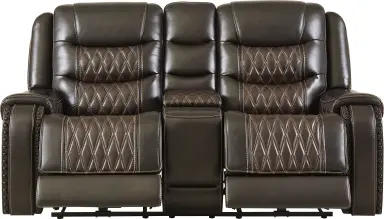triple power reclining console loveseat