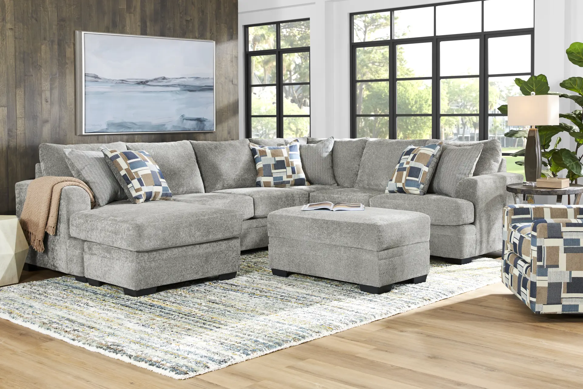 Copley Place Slate 4 Pc Sectional Living Room