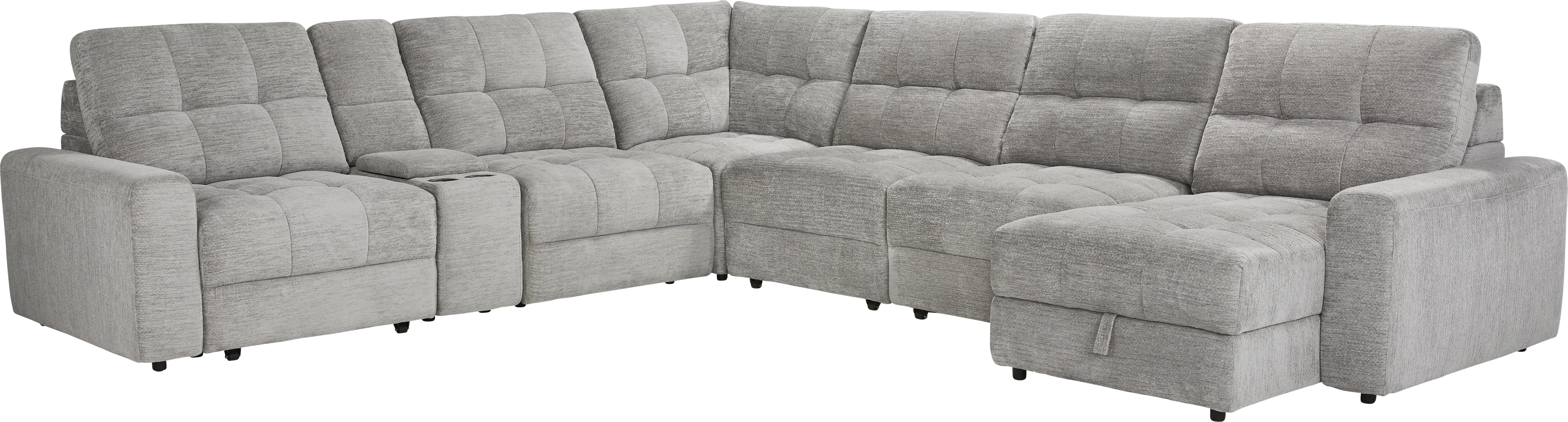 Meriwether Gray 7 Pc Power Slider Sectional - Thumbnail - Image 1