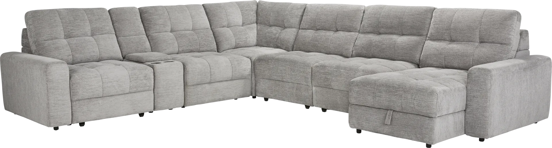 Meriwether Gray 7 Pc Power Slider Sectional - Image 1